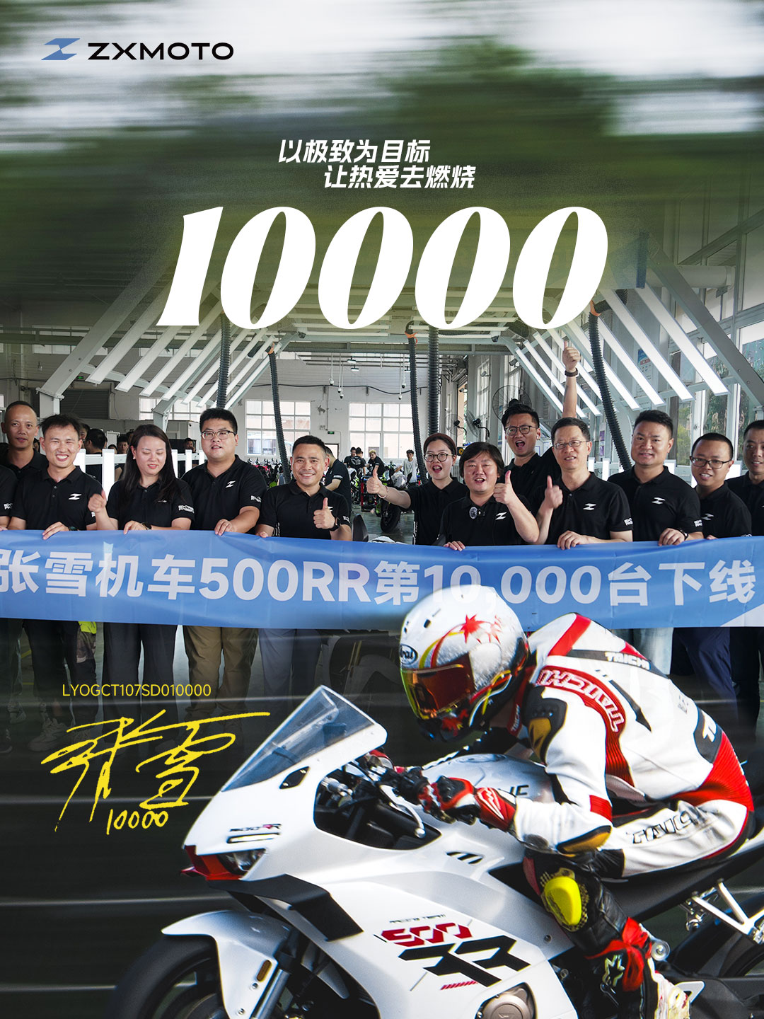 10,000th Unit Of ZXMOTO 500RR Rolls Off Assembly Line